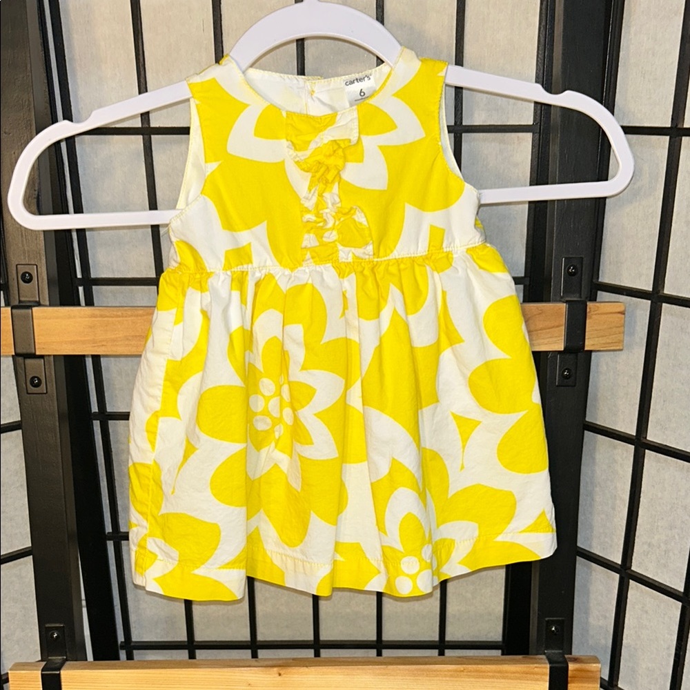 🦋Carter's Yellow Pleated Halter Sundress 5/25$